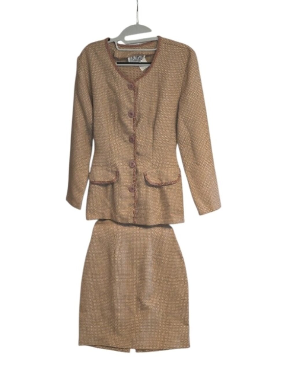 Vintage La Belle Skirt Blazer Suit 80s 90s Retro Statement Grandmacore
